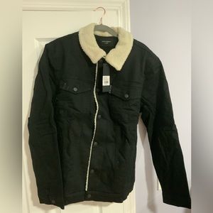 Brand new black denim Sherpa collar jacket!
